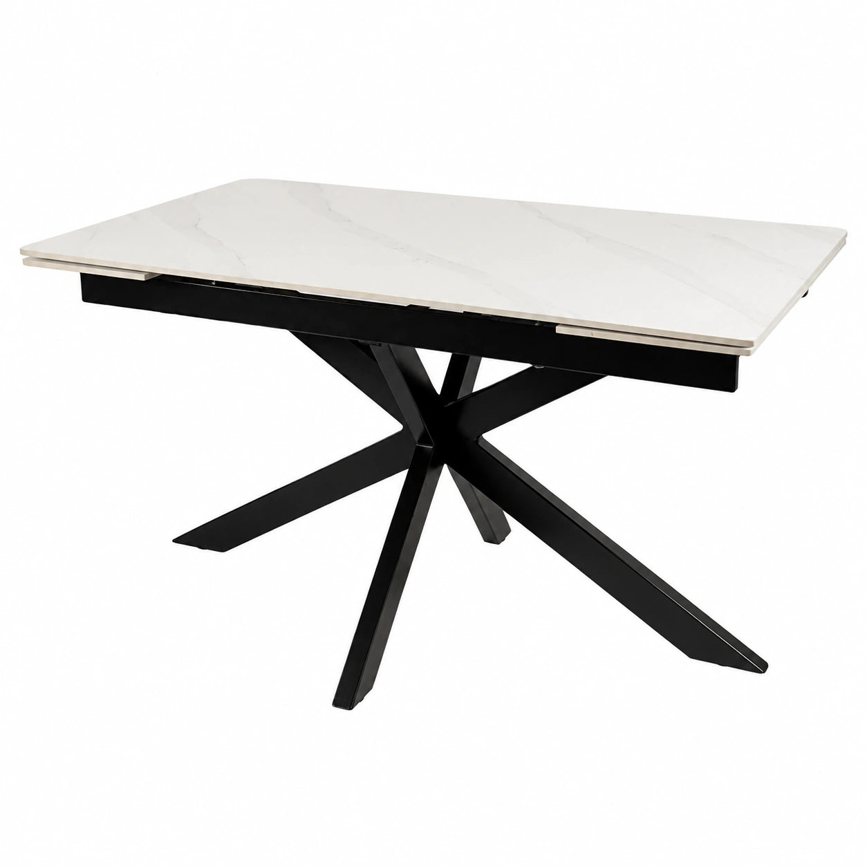 Tavolo allungabile in ceramica 160-240 cm con gambe in acciaio Calacatta Grey