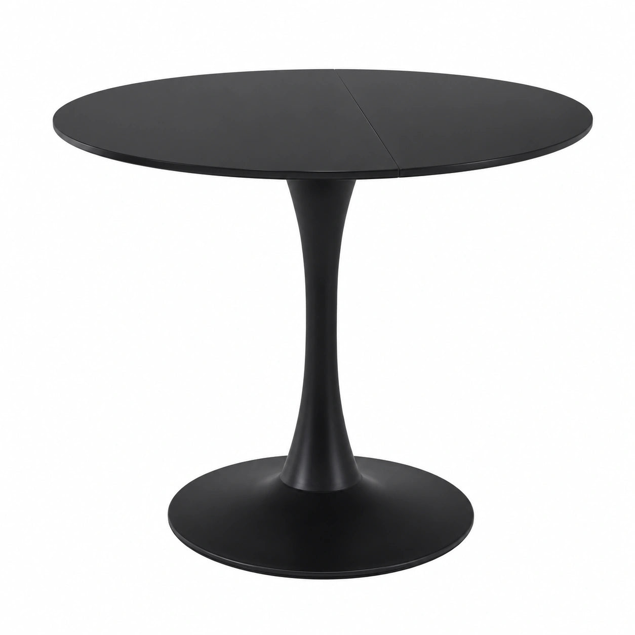 Tavolo Rotondo Mid-Century 80 cm con Base Tulipano Nero per Sala da Pranzo e Soggiorno