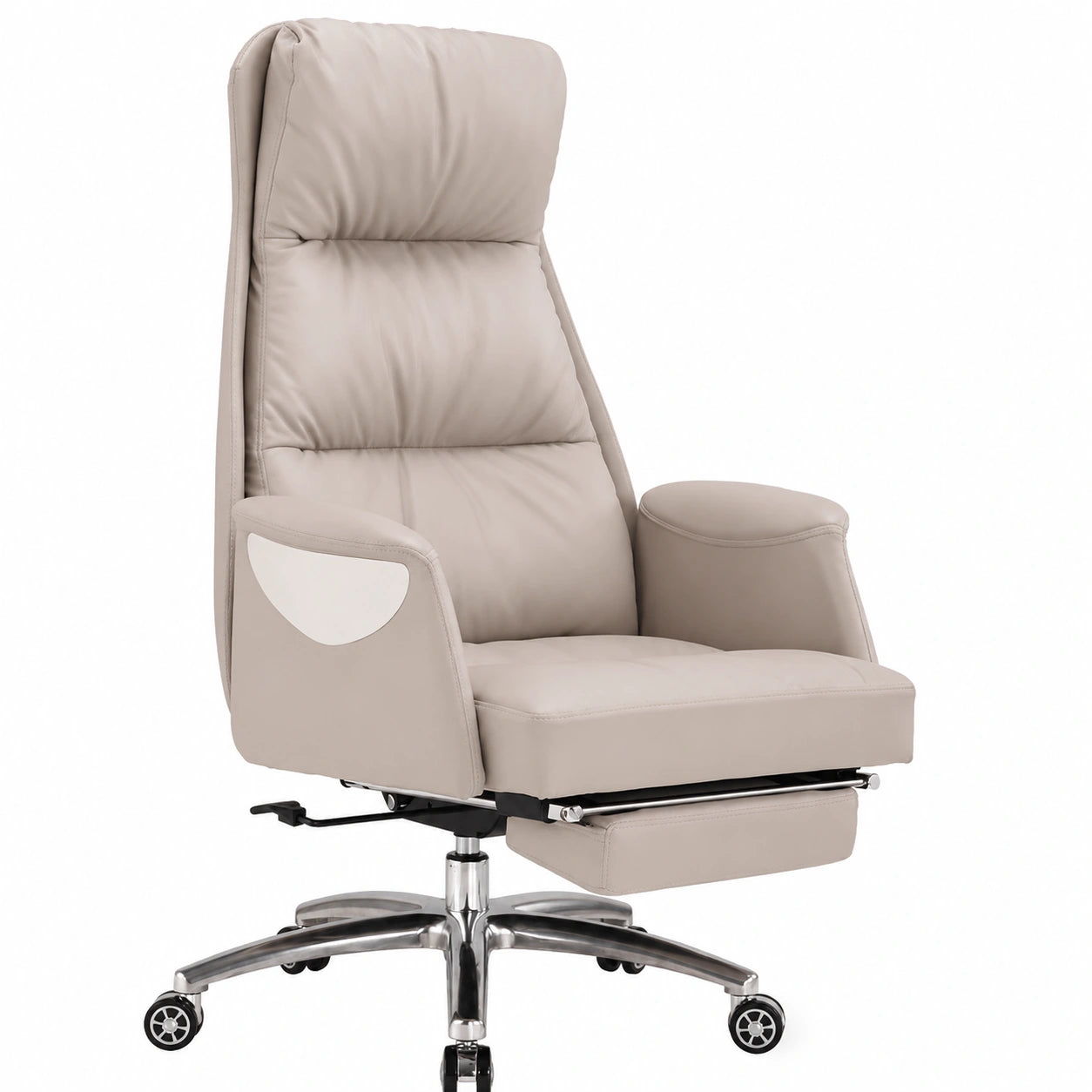 Poltrona Direzionale in Pelle con Schienale Ergonomico - Sedia Regolabile e Reclinabile per Ufficio Casa
