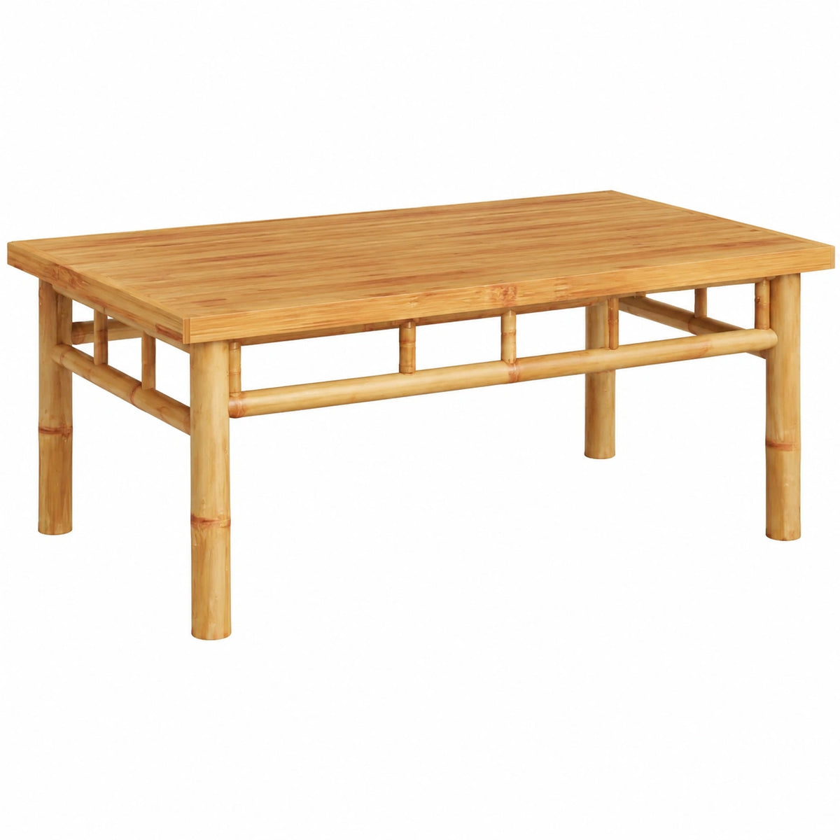 Tavolino Consolle in Bambù per Ufficio e Soggiorno 90x50x35 cm
