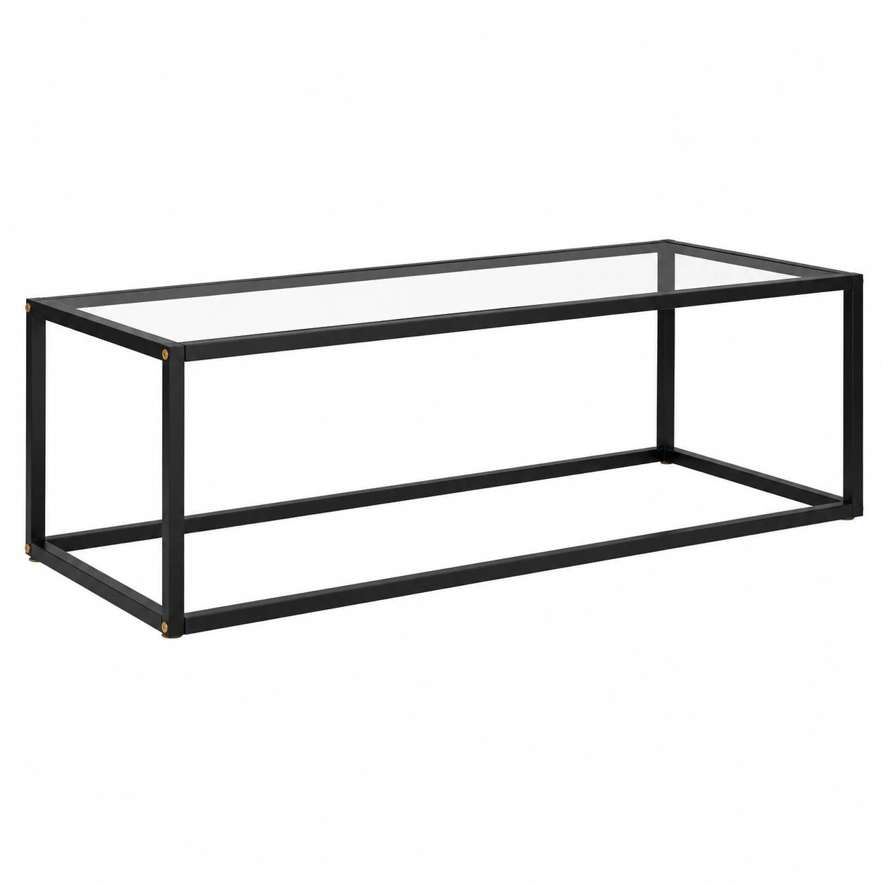 Tavolino moderno in vetro nero per casa e ufficio, 120x50x35 cm