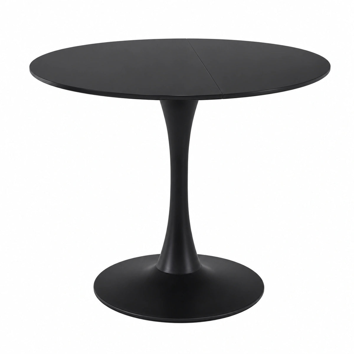 Tavolo Rotondo Mid-Century 80 cm con Base Tulipano Nero per Sala da Pranzo e Soggiorno
