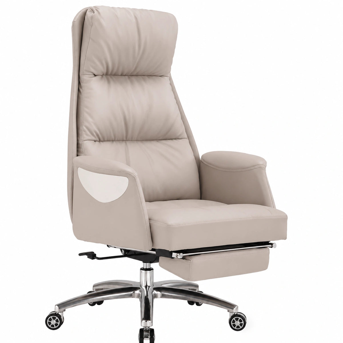 Poltrona Direzionale in Pelle con Schienale Ergonomico - Sedia Regolabile e Reclinabile per Ufficio Casa