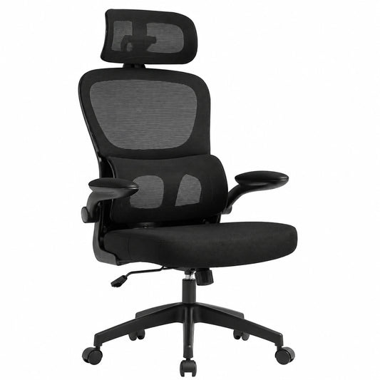 ZIK Poltrona Ergonomica da Ufficio con Supporto Lombare e Braccioli Regolabili