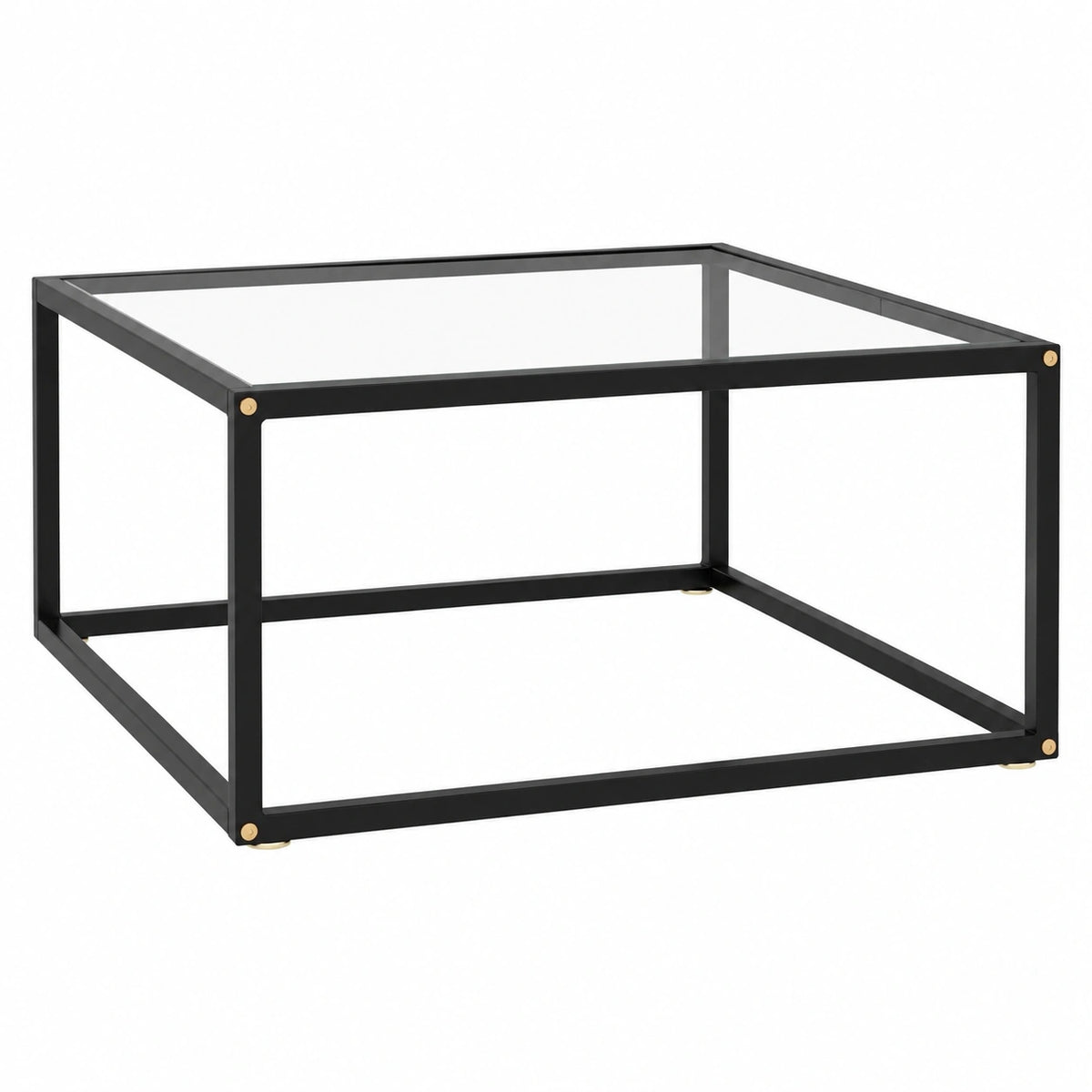 Tavolino moderno in vetro nero per interni multipli 80x80x35 cm