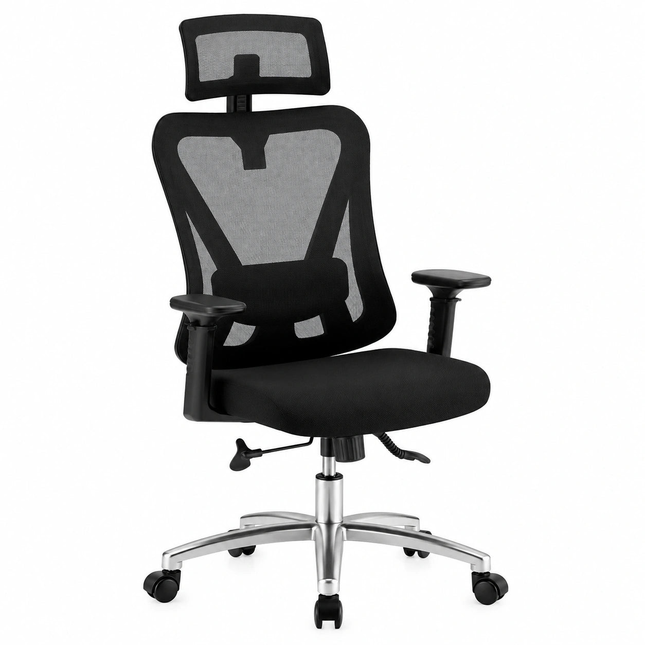 Sedia Ergonomica Durrafy da Ufficio con Inclinazione Regolabile, Poggiatesta e Supporto Lombare, Portata 150 kg