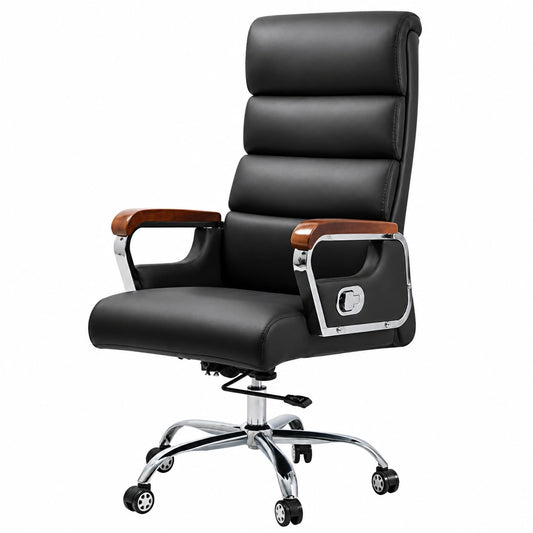 Poltrona Direzionale in Pelle, Sedia Ergonomica Ufficio per Manager, Recliner per e-Sport e Pausa Pranzo