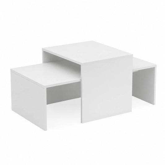 Tavolino Moderno Bianco per Soggiorno o Ufficio, 100x48x40 cm
