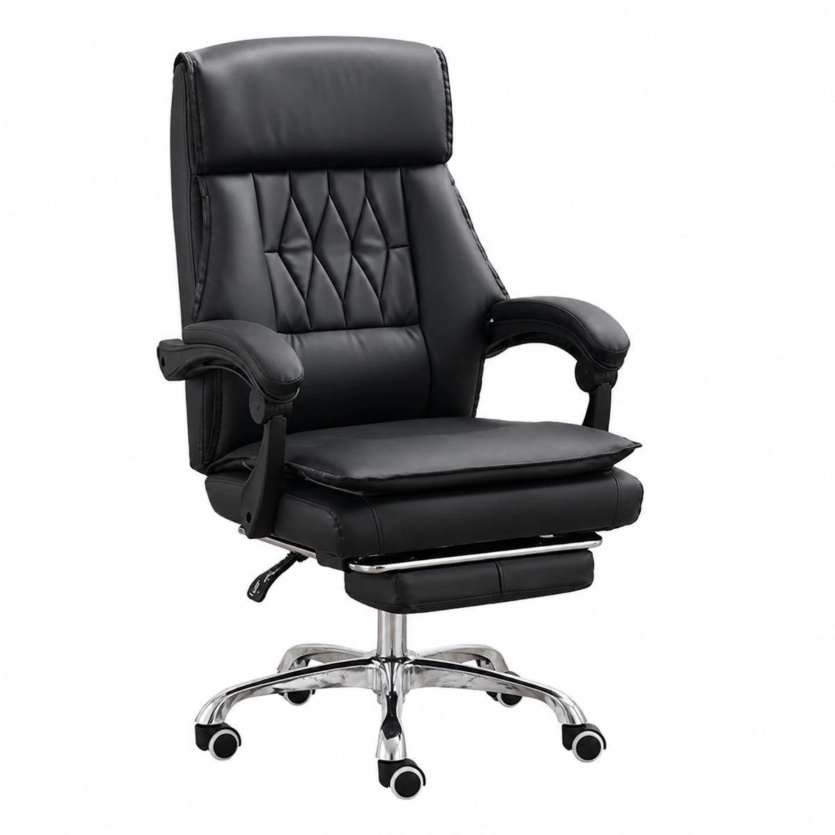 Poltrona Ergonomica da Ufficio con Poggiapiedi, Sedia Girevole Imbottita Regolabile in Altezza per Scrivania