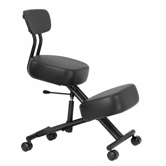 Sedia Ergonomica GIANDEX con Supporto Lombare e Ginocchia, Ruote Bloccabili, Regolabile, Carico 100kg