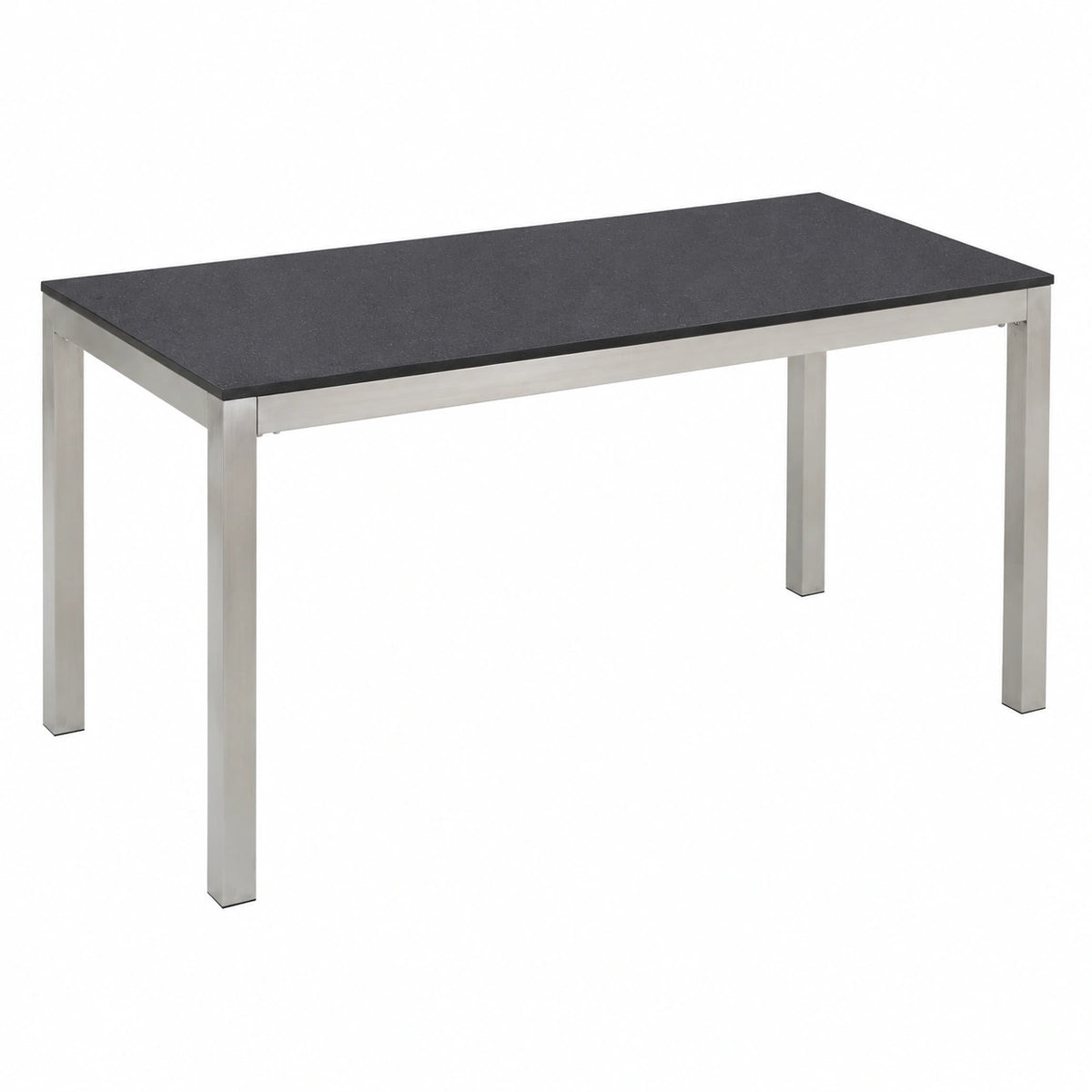 Tavolo da Ufficio in Granito Nero con Struttura in Acciaio, 6 Posti, 180x90 cm