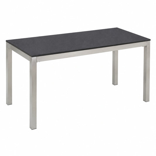 Tavolo da Ufficio in Granito Nero con Struttura in Acciaio, 6 Posti, 180x90 cm