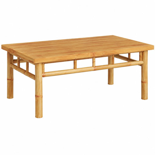 Tavolino Consolle in Bambù per Ufficio e Soggiorno 90x50x35 cm